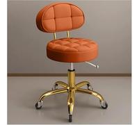 Adjustable Rolling Stool with Back Support & Wheels, Hydraulic Swivel Chair for Beauty Salon Spa Tattoo Massage, Gold