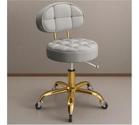 Adjustable Rolling Stool with Back Support & Wheels, Hydraulic Swivel Chair for Beauty Salon Spa Tattoo Massage, Gold
