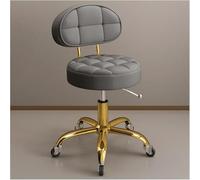 Adjustable Rolling Stool with Back Support & Wheels, Hydraulic Swivel Chair for Beauty Salon Spa Tattoo Massage, Gold