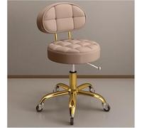 Adjustable Rolling Stool with Back Support & Wheels, Hydraulic Swivel Chair for Beauty Salon Spa Tattoo Massage, Gold