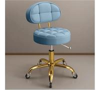 Adjustable Rolling Stool with Back Support & Wheels, Hydraulic Swivel Chair for Beauty Salon Spa Tattoo Massage, Gold