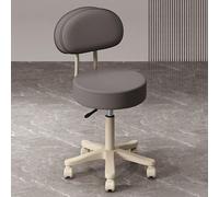 Adjustable Rolling Stool with Backrest Height 43-52cm Ideal for Makeup Vanity Salon and Tattoo Artists - Versatile Ergonomic Design for Comfort and Convenience