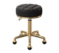 Adjustable Rolling Stool with PU Leather Seat & Stainless Steel Frame for Home Office, Spa, Salon & Massage Use
