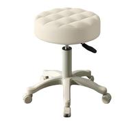 Adjustable Rolling Stool with Wheels 360° Swivel Dressing Table Chair for Spa Salon Bar Cafe & Home - Height-Adjustable Comfortable Seat