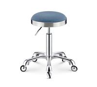 Adjustable Rolling Stool with Wheels 360° Swivel Height Adjustable 45-58cm PU Leather Cushion, Heavy Duty Work Stool for Salon, Spa, Tattoo, Office, Medical(Blue)