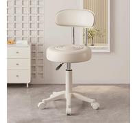 Adjustable Rolling Stool with Wheels and Back, Height 16-21 inches, Thick Seat Padding, Ideal for Salon, Tattoo, and Home Use