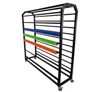Adjustable Rolling Storage Rack with Wheels - 20 Rod Organizer for Vinyl, Leather, Window Film, Wallpaper - Movable Commercial Display and Storage Solution