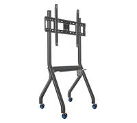 Adjustable Rolling TV Stand for 65-98 Inch TVs, Floor-to-Ceiling Design, Perfect for Home or Office Conference Rooms, Easy Move & Sturdy Support, 360-Degree Wheels