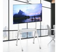 Adjustable Rolling TV Stand Heavy-Duty Mobile Cart for Large Screens Height-Adjustable for Flexible Viewing - Compatible with All Major Brands