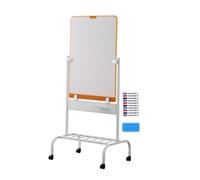 Adjustable Rolling Whiteboard on Wheels, Magnetic Dry Erase Board (Orange, 31.5x47in) - Portable Stand, Perfect for Office, Classroom, Presentation, and Home Use