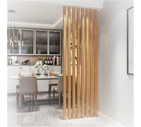 Adjustable Room Divider 70-240cm Tall 8-Pack Temporary Wall Separator Floor-to-Ceiling Privacy Fence Easy No-Drill Installation Wooden Slats (110x75 cm)