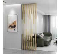 Adjustable Room Divider with Metal Slats and Base, Modern Privacy Screen for Studio Apartment, Entrance, or Hallway