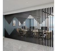 Adjustable Room Divider with Metal Slats - Ceiling to Floor Privacy Screen for Office, Home & Commercial Spaces