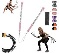 Adjustable Rope-less Battle Ropes - Weighted Workout Rope for Home Gym, Full-Body Exercise, Strength & Conditioning Training Rope, Portable Fitness Equipment for Men & Women (Pink)