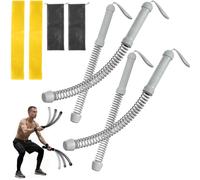 Adjustable Ropeless Battle Rope, 2pcs Cordless Battle Ropes, 3 Level Weights Adjustable Cordless Spring Battles Rope, Weighted Jump Rope, Portable Fitness Training Ropes (Gray*2)