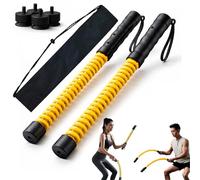 Adjustable Ropeless Battle Ropes 2026, Portable Weighted Workout Rope for HIIT, Handles Durable & Slip-Resistant, Suitable for Apartment Workouts& Outdoor Workouts (Yellow)