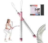 Adjustable Ropeless Battle Ropes Trainer - Ropeless Battle Ropes for Home Gym (2-Pack), for Full-Body Training, Strength, HIIT & Low-Impact Aerobic Training, Adjustable Weight Handles (Black) (Pink)