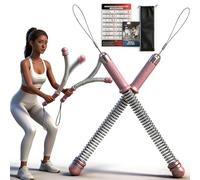 Adjustable Ropeless Battle Ropes Trainer, Weighted Battle Ropes for Home Gym with Storage Bag Poster, For Strength Building, Hiit and Low-Impact Aerobic Training for Men & Women (Pink)