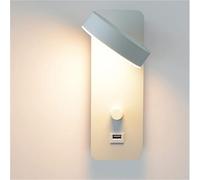 Adjustable Rotatable Reading Wall Sconce with Dimming Recessed USB Charging Bedside Lamp for Modern Headboard Spot LightingPerfect for Bedrooms and Living Rooms