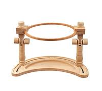 Adjustable Rotated Embroidery Hoop Stand, Cross Stitches Stand Lap, Natural Beech Wood Embroidery Hoop Holder, Hands Free Embroidery Frame Stand for Art Craft Sewing
