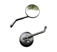 Adjustable Rotating Rear View Mirror Mirror For Motorbike 1Pair Universal Round Motorcycle Rearview Mirrors 10mm Chrome Black Retrovisor(Black)