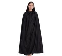Adjustable Round Collar Swim Poncho - Changing Robe | 3.94ft Surf Robe, Black Cape Instant Dressing Cover Ups, Portable Changin Room For Models Dancers