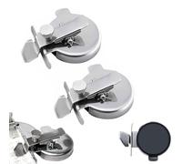 Adjustable Round Magnetic Seam Guide, Stainless Magnetic Guide Clamps, Adjustable Thickness Screw, Curved Edge Design for Rounded Hems, Collars, and Circle Sewing (2Pcs)