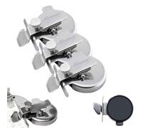 Adjustable Round Magnetic Seam Guide, Stainless Magnetic Guide Clamps, Adjustable Thickness Screw, Curved Edge Design for Rounded Hems, Collars, and Circle Sewing (3Pcs)