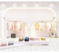 Adjustable Round Metal Wall Display Rack for Clothing Store Boutique Clothing Showcase Retail Merchandise nizer Space-Saving Fashion Display Solution