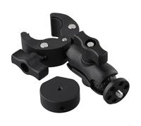 Adjustable Round Tube Clamp for Starlink Mini Mount Bracket with Aluminum Alloy Adapter for RV, Roof, Yacht, Camper, and Guardrails Pole Installation (Bracket + Black )