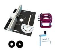 Adjustable Router Lift Mechanism and Insert Plate Combination for Woodworking Benches 51mm Vertical Travel Tool Wood Router Plunge Base Lift