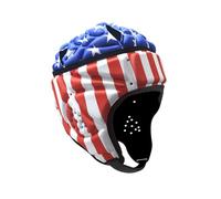 Adjustable Rugby Headguard Kids Junior Rugby Helmet Soft Rugby Head Guard Breathable Rugby Headgear with Chin Strap for Boys Child Youth Teens- Style E