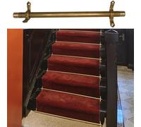 Adjustable Runner Polished Bar Bracket Hardware Secure Flooring Holders，Antique Brass Rod Stair Rods for Carpet Runners, with Piston Finial Ends Stairwell Rug Runner for Carpet Stairs Rods,