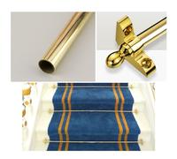 Adjustable Runner Polished Bar Bracket Hardware Secure Flooring Holders，Antique Brass Stair Carpet Rods Rug Holders with Screws Durable Runner Rods for Stairs Ideal for Home Decor and Rug Pr