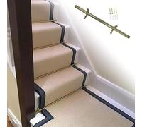 Adjustable Runner Polished Bar Bracket Hardware Secure Flooring Holders，Antique Brass Stair Rods for Carpet Runners - Customized Stair Tubular Rod Holder Bracket Set - Ideal for Home Décor a