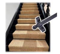 Adjustable Runner Polished Bar Bracket Hardware Secure Flooring Holders，Antique Brass Stair Rods for Carpet Runners, Custom Lengths, Easy Installation for Securing Stair Carpet, Durable &