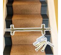 Adjustable Runner Polished Bar Bracket Hardware Secure Flooring Holders，Antique Brass Stair Runner Rods Durable Bracket Hardware for Home & Commercial Staircase Carpet | Stylish Long Runner
