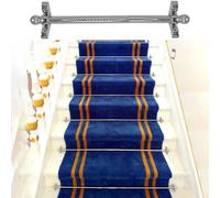 Adjustable Runner Polished Bar Bracket Hardware Secure Flooring Holders，Brass Carpet Runner Rods Set - Black Gripper Rods for Stair Carpet Fixation,Durable Stair Runner Accessories for Secur
