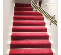 Adjustable Runner Polished Bar Bracket Hardware Secure Flooring Holders，Brass Carpet Stair Rods, in Minimalist Tubular Holders for Runners, Decorative Rods for Parties & Museums, Stylish Sta