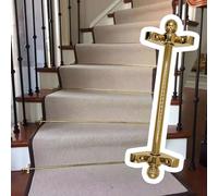 Adjustable Runner Polished Bar Bracket Hardware Secure Flooring Holders，Brass Stair Carpet Rods for Wooden Steps, Safety Tubular Bar for Carpeted Stairs, Stair