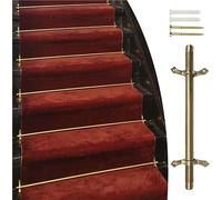 Adjustable Runner Polished Bar Bracket Hardware Secure Flooring Holders，Brass Stair Carpet Rods for Carpet Runners, Safety Non-Slip Staircases Rug Hardware Kit for Home, Company, Hotel