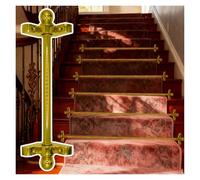 Adjustable Runner Polished Bar Bracket Hardware Secure Flooring Holders，Brass Stair Carpet Runner Holder Rods Inches - Secure Tubular Rods for Stair Runners in Company Library Museum St