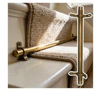 Adjustable Runner Polished Bar Bracket Hardware Secure Flooring Holders，Brass Stair Rods for Carpet Runners - Premium Commercial Bracket Holders for Hotels, Libraries, Museums - Includes Mou