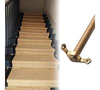 Adjustable Runner Polished Bar Bracket Hardware Secure Flooring Holders，Brass Stair Runner Rods Set Minimalist Tubular Design with Holder Hardware for Securing Carpet Rugs Durable & Stylish