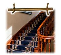 Adjustable Runner Polished Bar Bracket Hardware Secure Flooring Holders，Carpet Runner Rods for Stairs -Easy to Dismantle Stair Rods for Carpet Runners,Cuttable & Wear-Resistant Fixator for I
