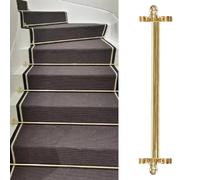 Adjustable Runner Polished Bar Bracket Hardware Secure Flooring Holders，Elegant Brass Stair Rods Set Carpet Runner Poles for Width, Includes End Caps & Hardware Brackets, Perfect for Stairc