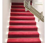 Adjustable Runner Polished Bar Bracket Hardware Secure Flooring Holders，Heavy-Duty Metal Carpet Rods for Stair Runners with Piston Finial Ends, Securely Hold Stair Carpet in Place, Perfect f