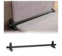 Adjustable Runner Polished Bar Bracket Hardware Secure Flooring Holders，Metal Rod Hold Carpet Runner for Stairs with Spherical Finial and Brackets, Easy Installation for Theaters, Museums, a