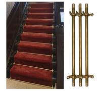 Adjustable Runner Polished Bar Bracket Hardware Secure Flooring Holders，Stair Carpet Rod,Anti-Slip Brass Carpet Fixing Rods, Stair Rug Guide Rail Fasteners for Wood/Porcelain, Rustproof - I