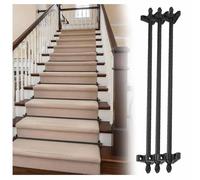 Adjustable Runner Polished Bar Bracket Hardware Secure Flooring Holders，Stair Carpet Rod,Anti-Slip Brass Carpet Fixing Rods, Stair Rug Guide Rail Fasteners for Wood/Porcelain, Rustproof - I